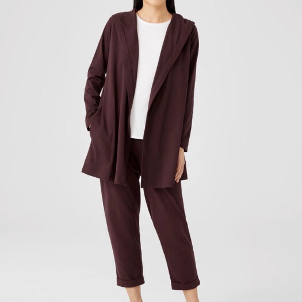 NWT Eileen Fisher Traceable Organic Cotton Jersey Hooded Jacket